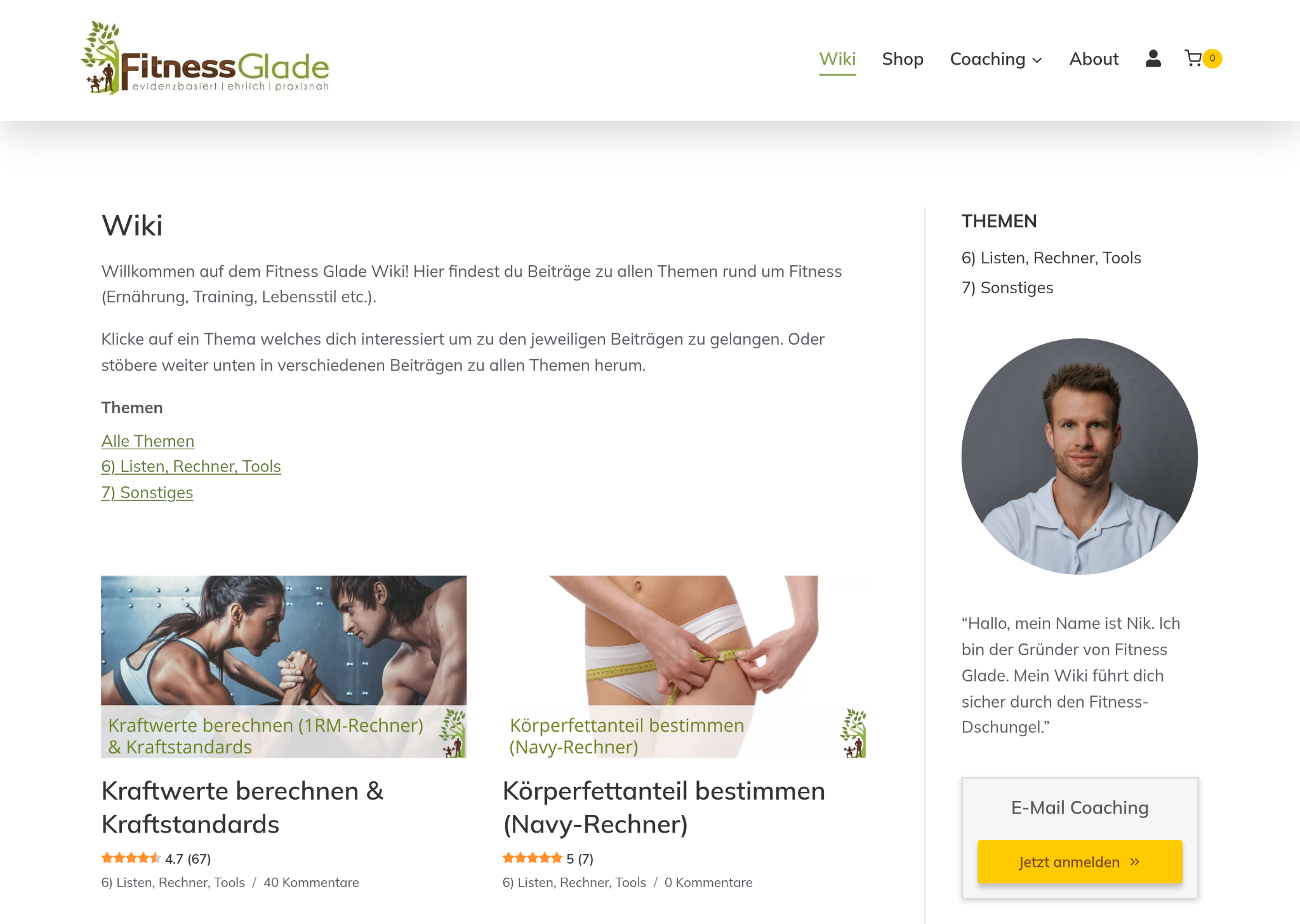 Website Fitness Glade