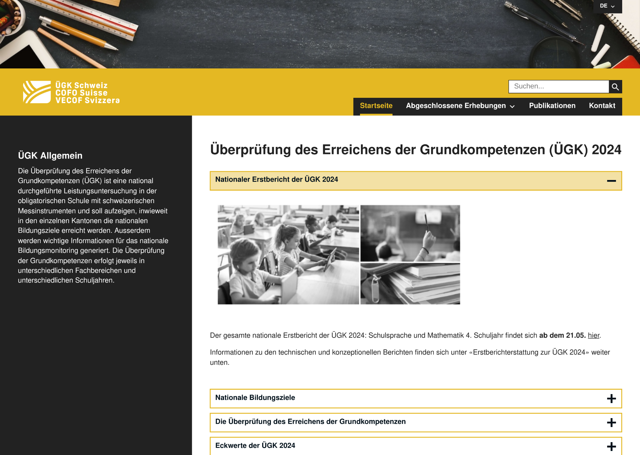 Website ÜGK Schweiz